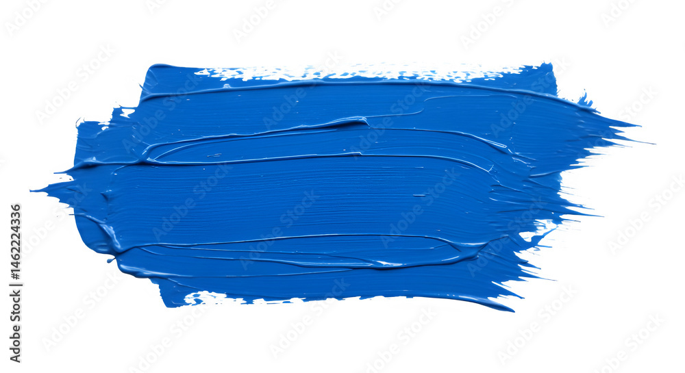 Bold strokes of vibrant blue paint create a dynamic abstract composition.