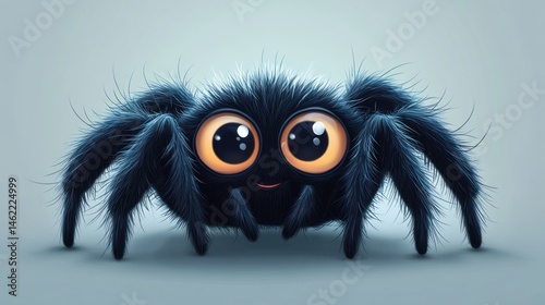 Cute fluffy spider illustration