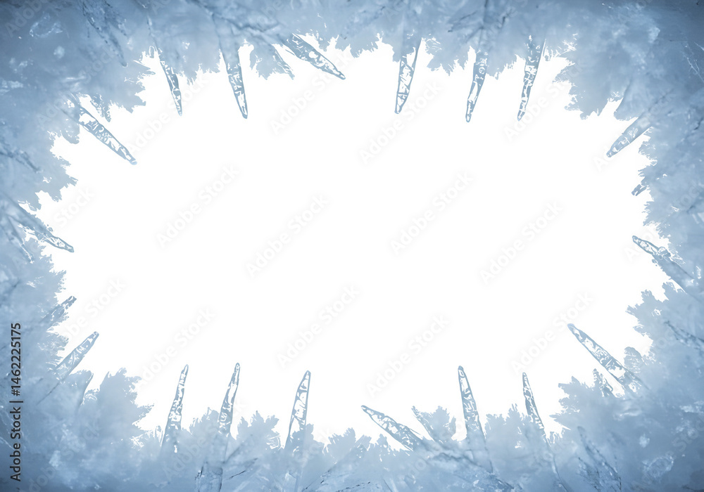 Icy frame with a dark center. Perfect for winter designs.