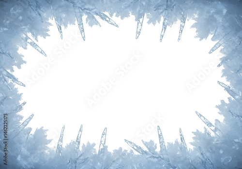 Obraz na płótnie Icy frame with a dark center. Perfect for winter designs. w salonie