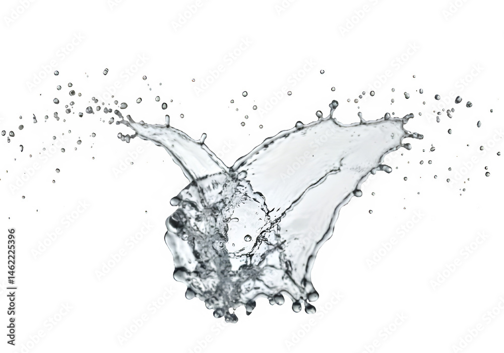 Water splash against black background. Abstract, dynamic, refreshing.