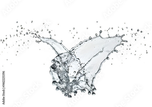 Obraz na płótnie Water splash against black background. Abstract, dynamic, refreshing. w salonie