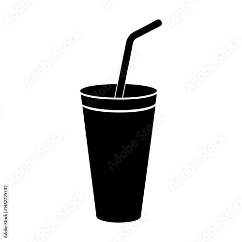 Stainless Steel Straw silhouette vector