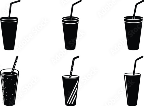 Stainless Steel Straw silhouette vector