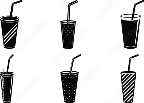 Stainless Steel Straw silhouette vector