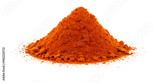 Obraz na płótnie A vibrant pile of bright orange spice powder, perfect for adding warmth and flavor to your culinary creations. w salonie