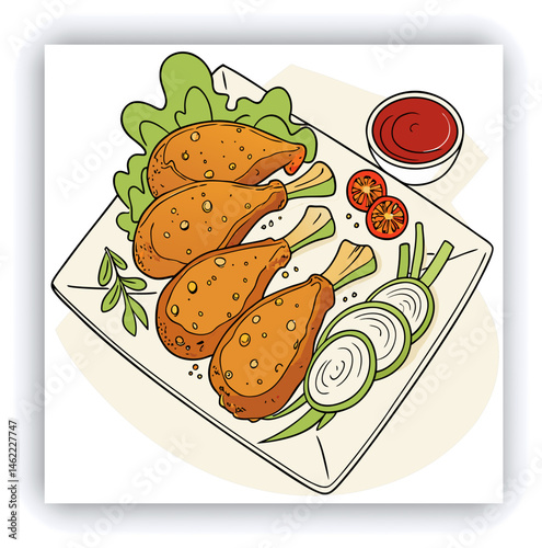 Baked vegetables and pieces of pita bread in metal brazier. Fried eggplant, potatoes, peppers, tomatoes in pan. Vegetarian dish. View from above. Wooden background. Copy space