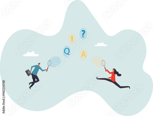 FAQ, frequently asked questions, discussion or questions and answers to get solution on any problems.character for design.