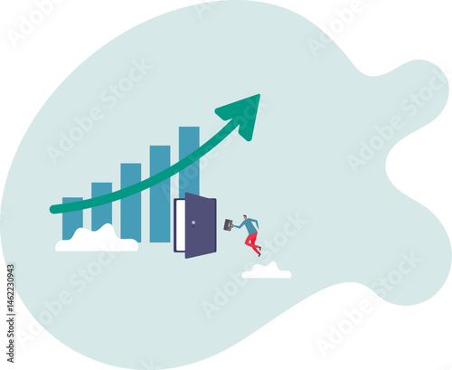 Business success secret, idea to growing business and achieve target .character for design.