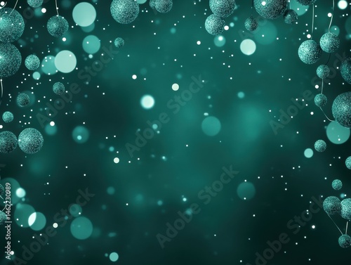 Teal Christmas bauble background