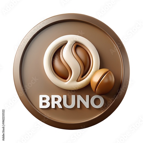 Vector coffee bean icon design is a vintage brown symbol often used as a cafe sign or button element