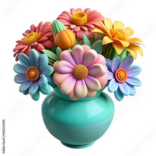 A pink and yellow daisy bouquet blossoms in a vase, a floral arrangement of spring beauty