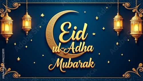 Eid ul Azha Eid Mubarak design for islamic festible.	