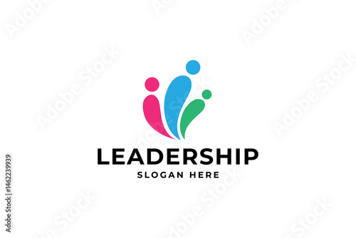 Group of people logo design for community, training and networking vector logo template