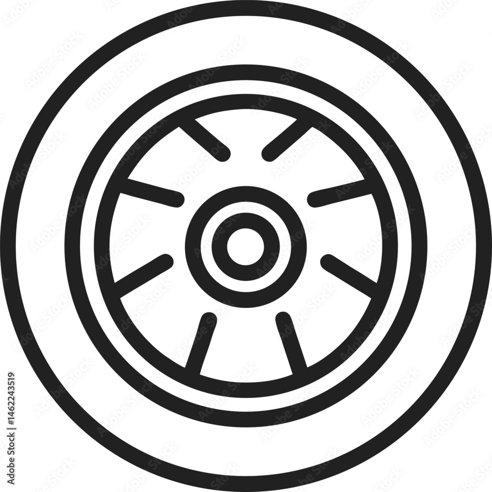 Obraz premium Outline icon of a car Tyre