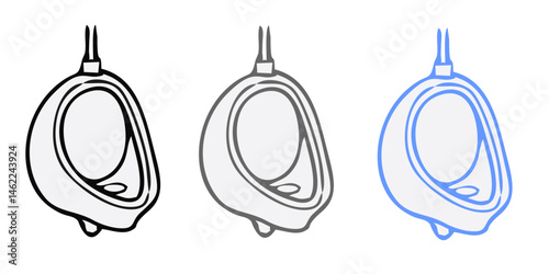 Urinal vector icons set. Urinal icon