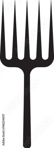Pitchfork Tool in Silhouette Vector | Black Vector Art Illustration for Farming Designs