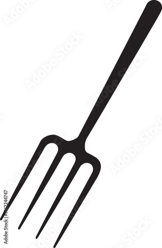 Pitchfork Tool in Silhouette Vector | Black Vector Art Illustration for Farming Designs