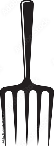 Pitchfork Tool in Silhouette Vector | Black Vector Art Illustration for Farming Designs