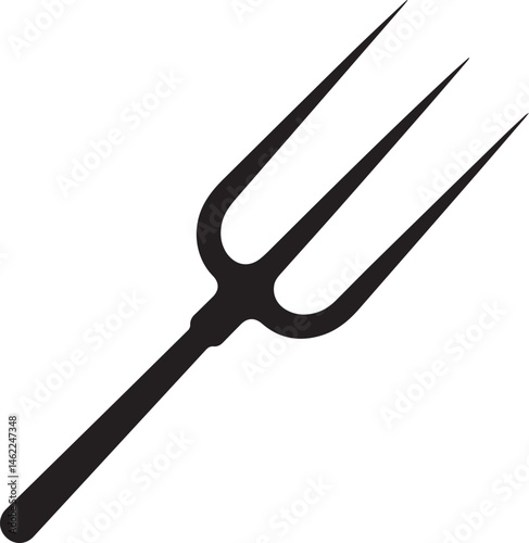 Pitchfork Tool in Silhouette Vector | Black Vector Art Illustration for Farming Designs