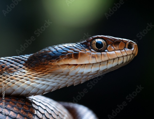 intense gaze a close up of a snake s head photo