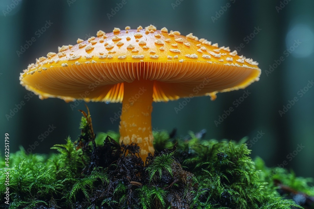 Fototapeta premium Magnificent Yellow Mushroom in the Forest