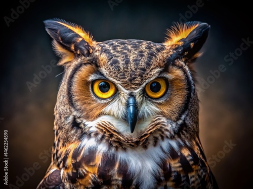 Wallpaper Mural Majestic Great Horned Owl Portrait - Wildlife Photography Torontodigital.ca