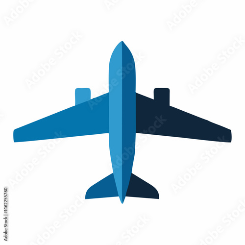 Black Airplane Vector Icon – Flat Flight Symbol with Transparent Background
