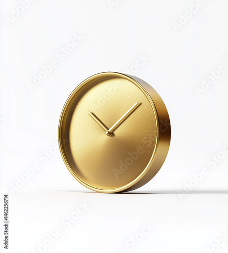 Financial element 3D golden present simple clock