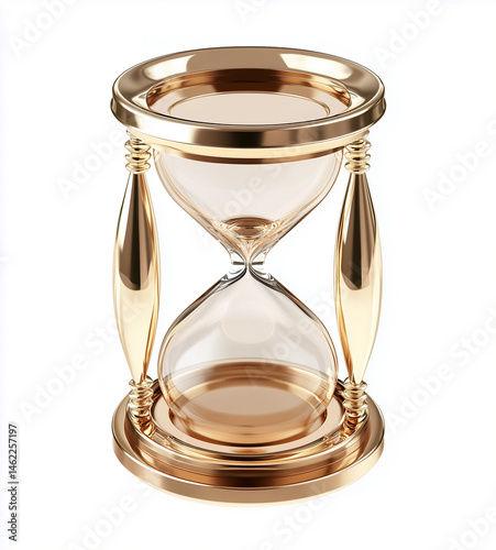 Financial element 3D golden hourglass