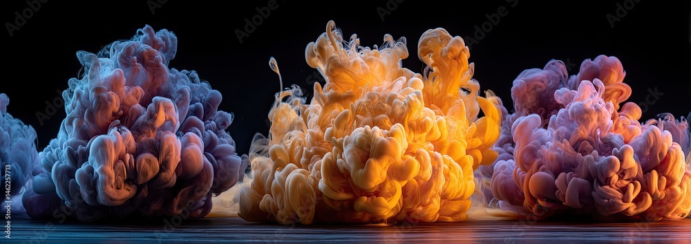Colorful ink clouds in motion Colorful ink clouds in motion