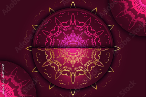 Unified Mandala Design with Celestial and Floral Symbolism

