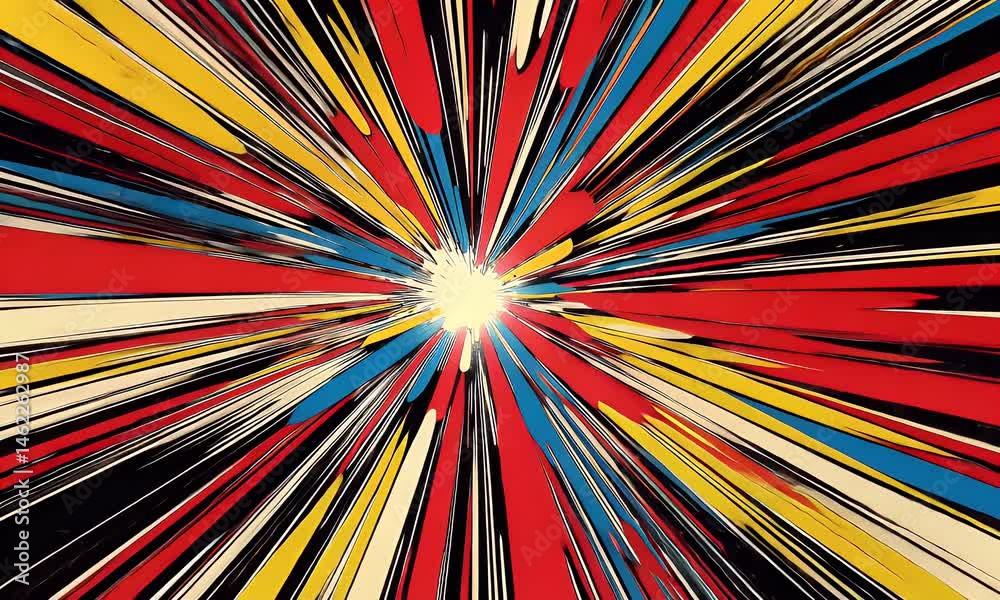 Vibrant Abstract Explosion of Colors with Dynamic Lines and Radiant Energy Bursting Outwards Video Animation Vibrant Abstract Explosion of Colors with Dynamic Lines and Radiant Energy Bursting Outwards Video Animation