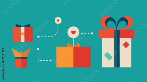 Gift Wrapping Process A stepbystep infographic illustration showing a gift being wrapped measuring paper ting placing the gift and adding a bow.