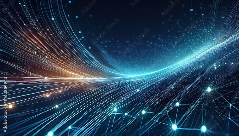 Obraz premium abstract network connection digital stream of data points