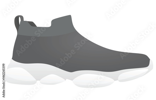 Grey textile shoe. vector illustration
