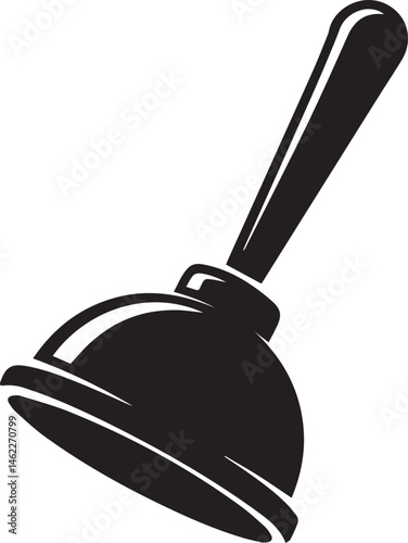 Plunger Silhouette Vector | Plumbing Black Vector Art Illustration for Utility Design
