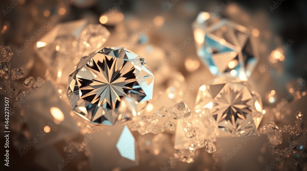 Fototapeta premium Radiant Diamonds in a Cluster