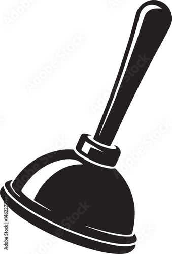 Plunger Silhouette Vector | Plumbing Black Vector Art Illustration for Utility Design