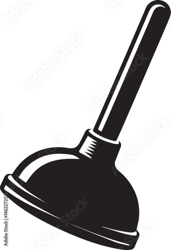 Plunger Silhouette Vector | Plumbing Black Vector Art Illustration for Utility Design