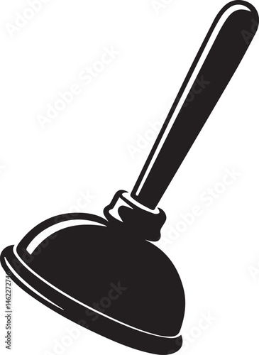 Plunger Silhouette Vector | Plumbing Black Vector Art Illustration for Utility Design