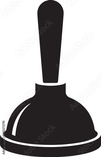 Plunger Silhouette Vector | Plumbing Black Vector Art Illustration for Utility Design