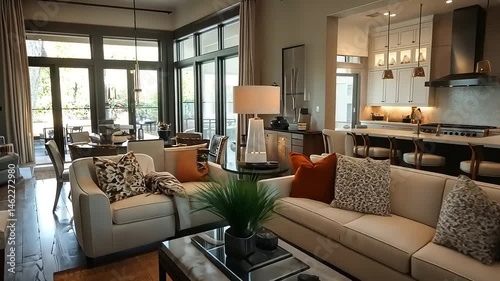 Captivating Interior Design Showcasing Luxurious Open-Concept Living Space with Natural Light