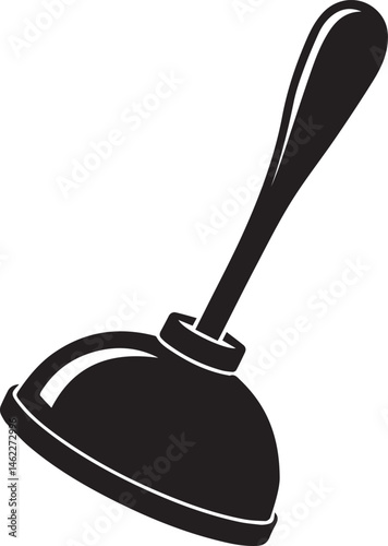 Plunger Silhouette Vector | Plumbing Black Vector Art Illustration for Utility Design