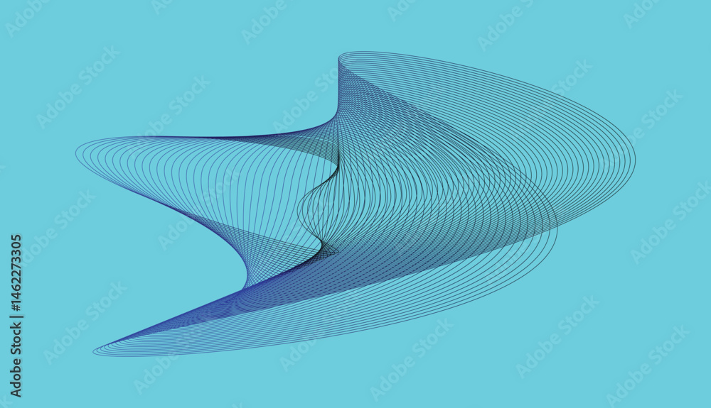 Vector illustration of abstract gradient line wave design on sky color background. Vector illustration of abstract gradient line wave design on sky color background.