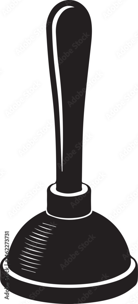 Naklejka premium Plunger Silhouette Vector | Plumbing Black Vector Art Illustration for Utility Design