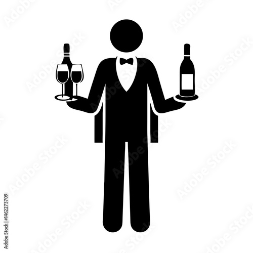 silhouette of a man with a bottle of wine