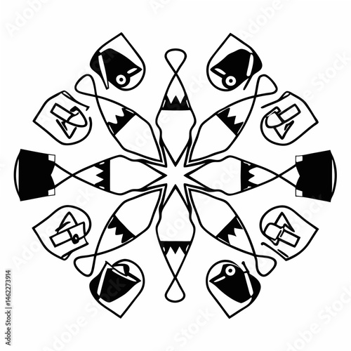 Set of abstract geometric shapes