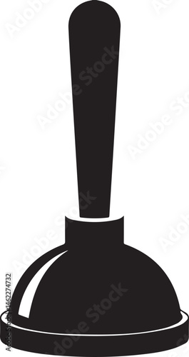 Plunger Silhouette Vector | Plumbing Black Vector Art Illustration for Utility Design