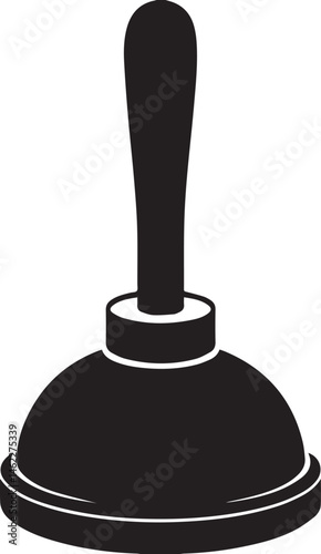 Plunger Silhouette Vector | Plumbing Black Vector Art Illustration for Utility Design